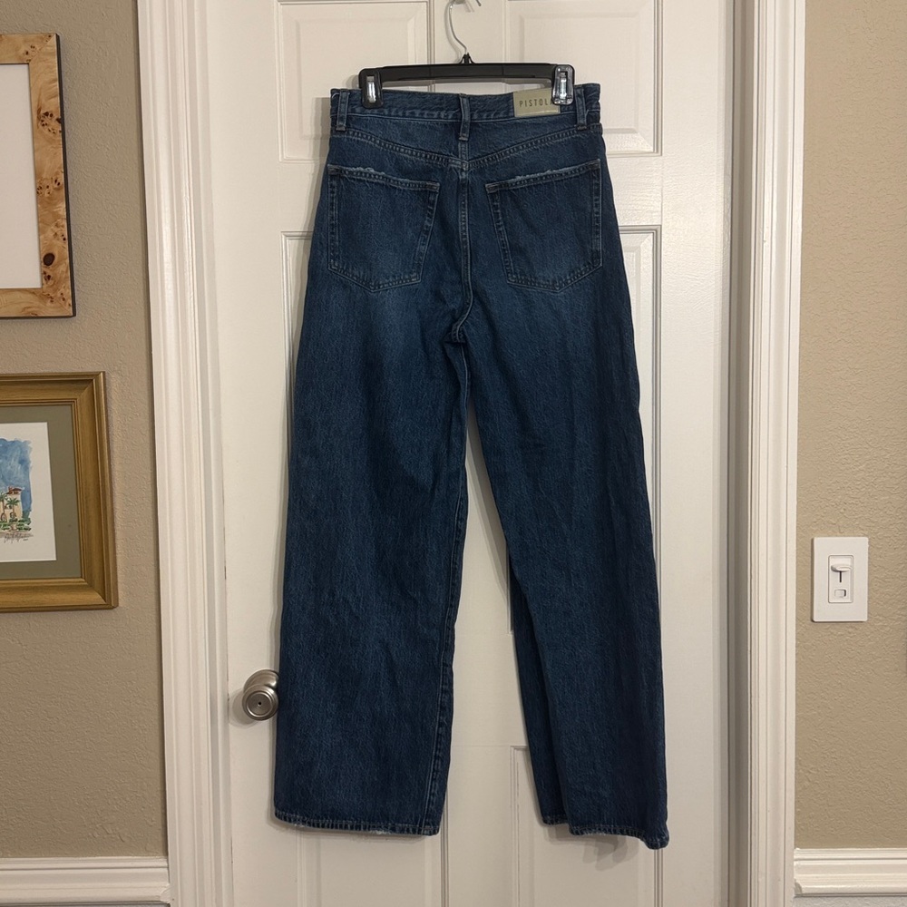 PISTOLA Wide Leg High-Rise Women’s Jeans - Dark Blue - Picture 3 of 8